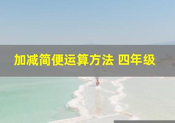 加减简便运算方法 四年级